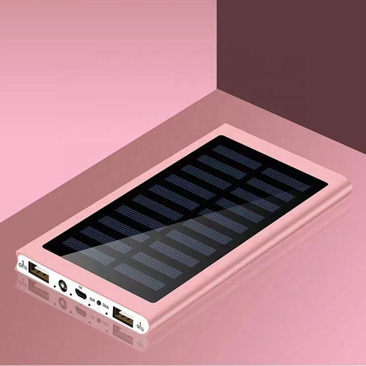 New Solar 20000mah External Battery 2 Usb Led Charger Portable Mobile Phone Solar Power Bank