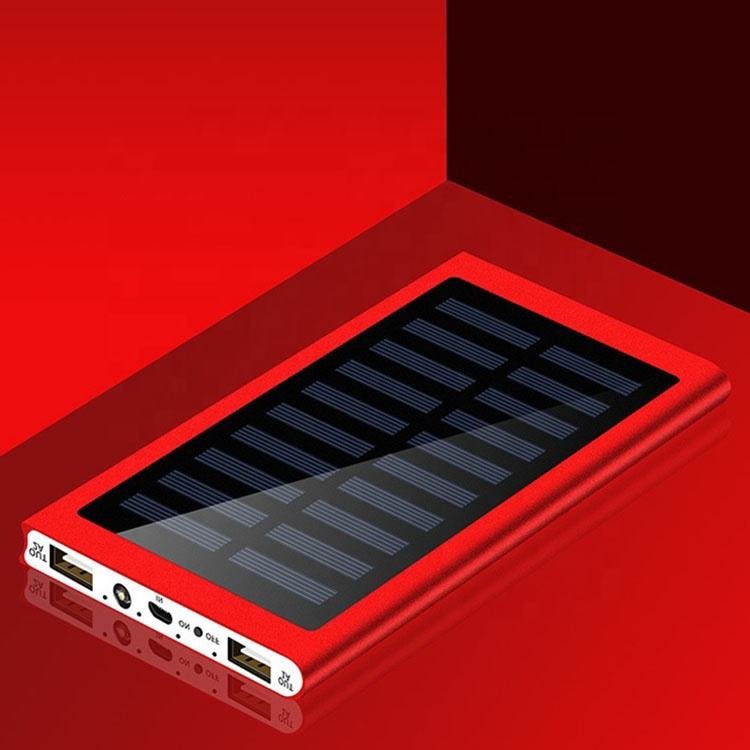 New Solar 20000mah External Battery 2 Usb Led Charger Portable Mobile Phone Solar Power Bank