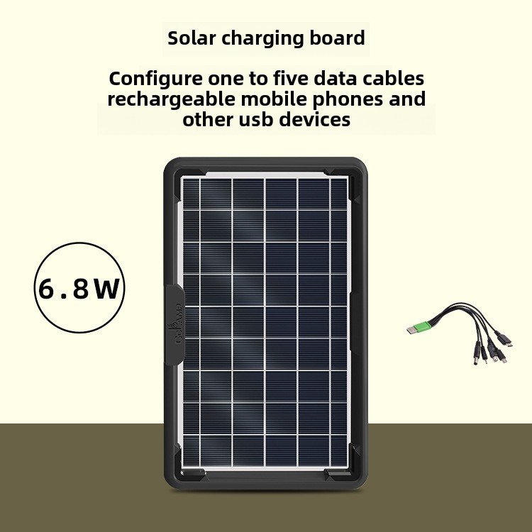 CCLAMP Hot Sell New Arrival 9V 6.8W USB portable solar panel with 5 in 1 cable with cell for mobile phone charge for home