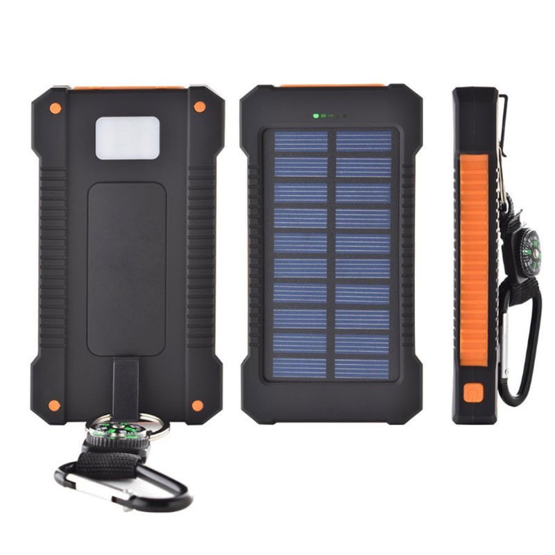 Wholesale Outdoor Portable Waterproof Powerbank Solar USB Charger Powered Mobile Phone Power Bank 20000mah for Mobile Phone