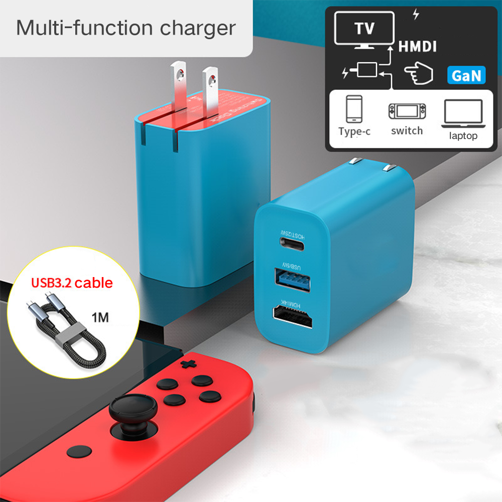 Cheap Portable Switch Dock Charger Gallium Gan Charging Head Extended Screen 4K HD PD Converter
