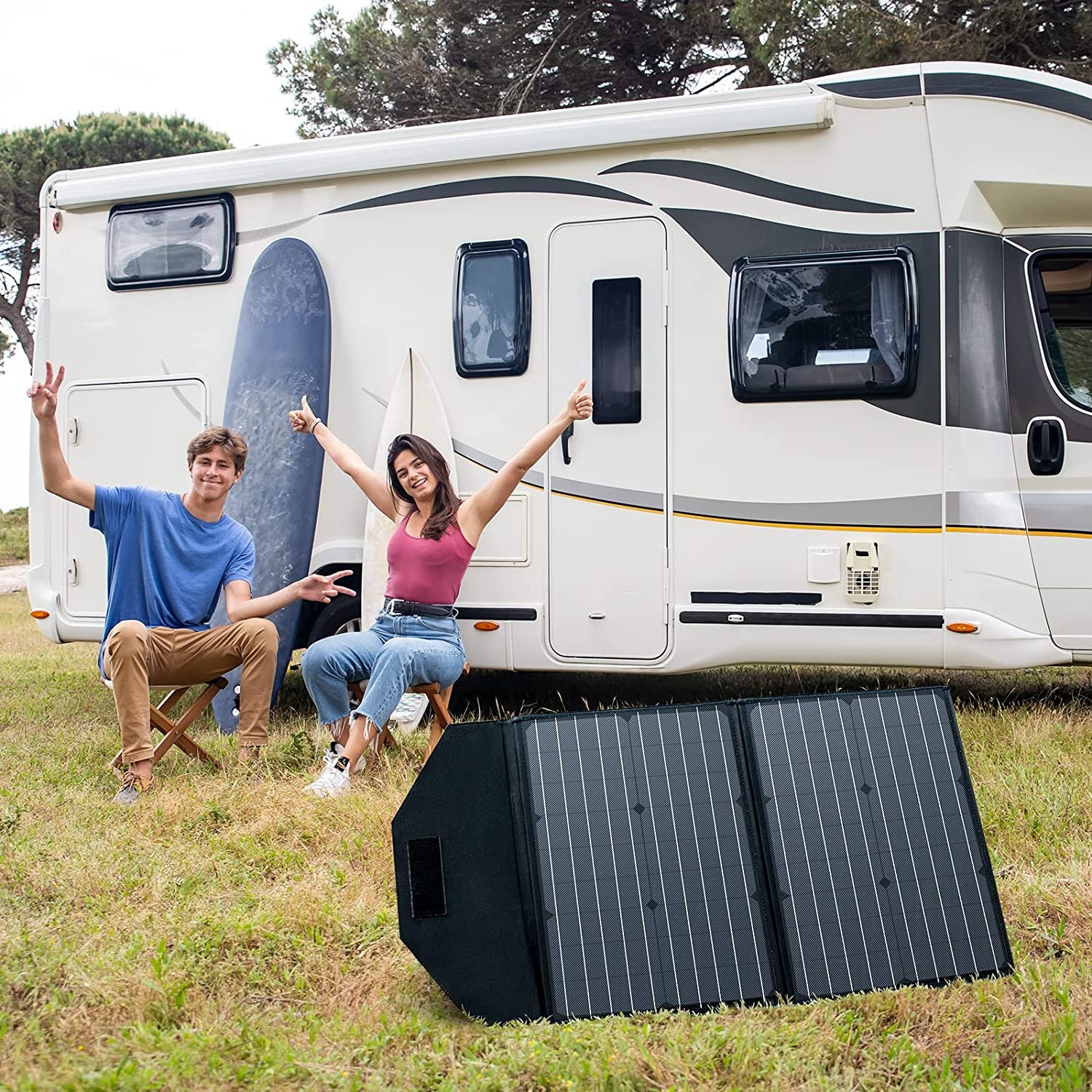 18 Voltage 60 Watts Portable Foldable Solar Panel Solar Battery Chargers with Waterproof Trickle Charger for Car