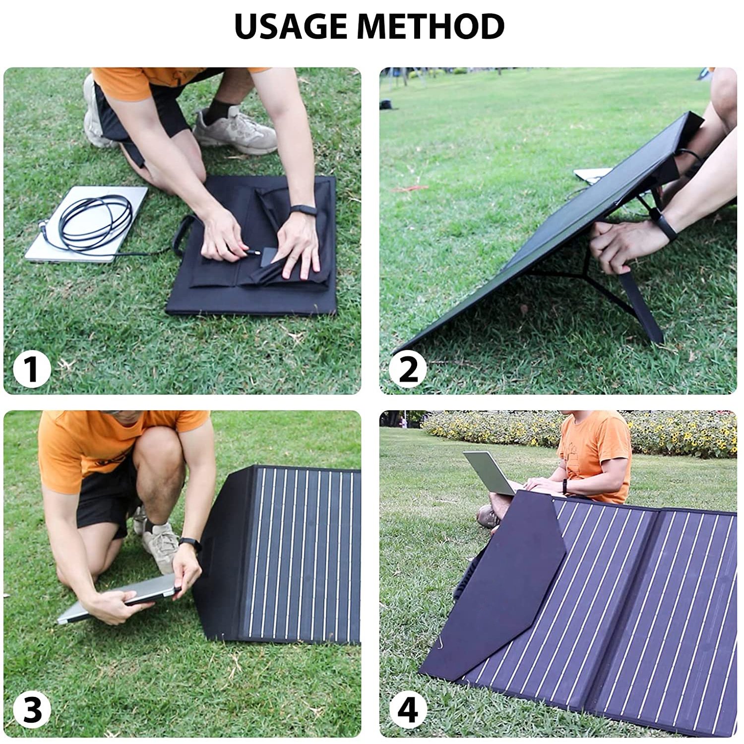 18 Voltage 60 Watts Portable Foldable Solar Panel Solar Battery Chargers with Waterproof Trickle Charger for Car
