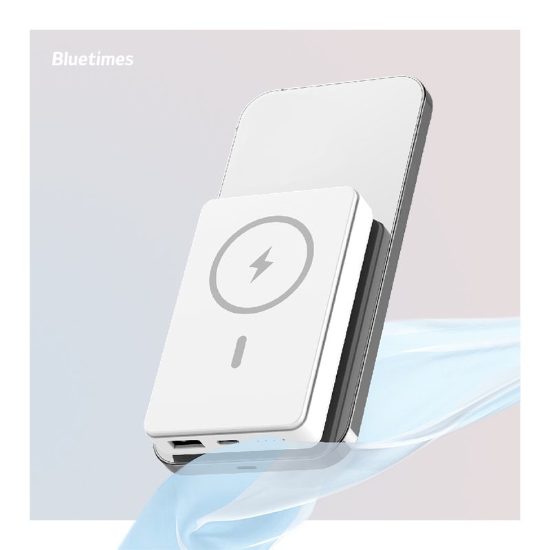 Bluetimes wireless power bank 5000mah Silmmer Type-C handheld travel power bank with bracket