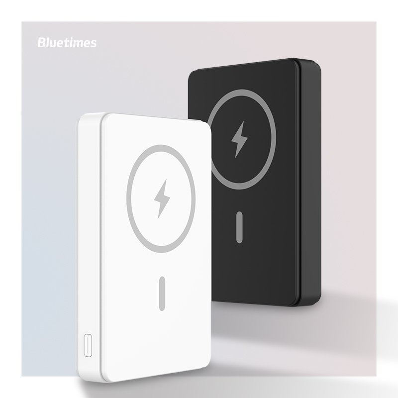 Bluetimes wireless power bank 5000mah Silmmer Type-C handheld travel power bank with bracket