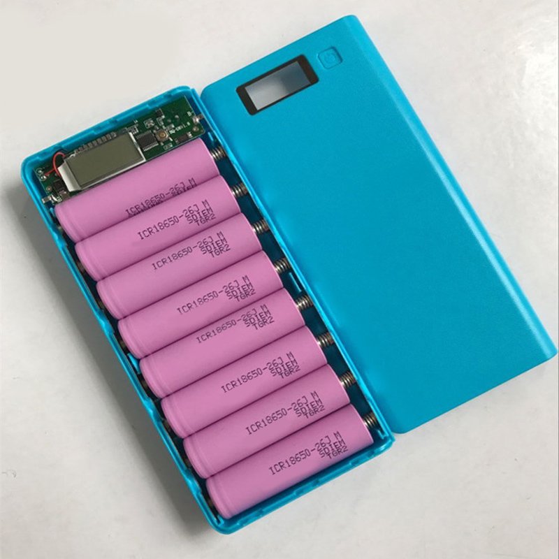 Hot sell Quick Charging 65w Power Bank 8x 18650 DIY Power Bank Case Box power bank case without battery /