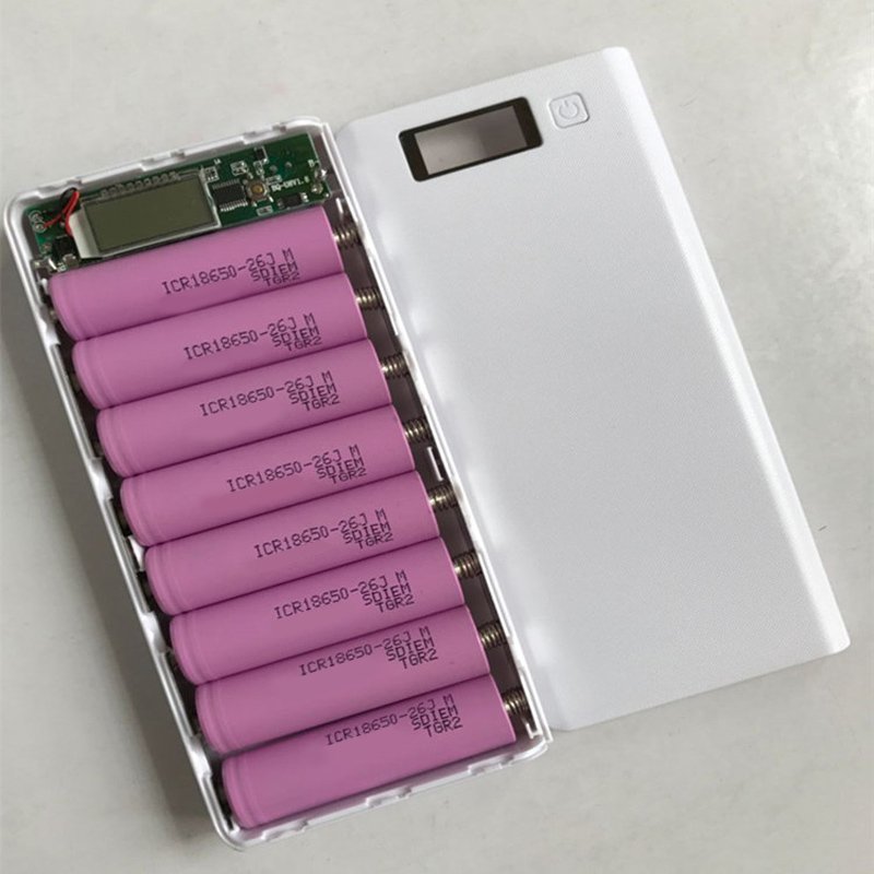 Hot sell Quick Charging 65w Power Bank 8x 18650 DIY Power Bank Case Box power bank case without battery /
