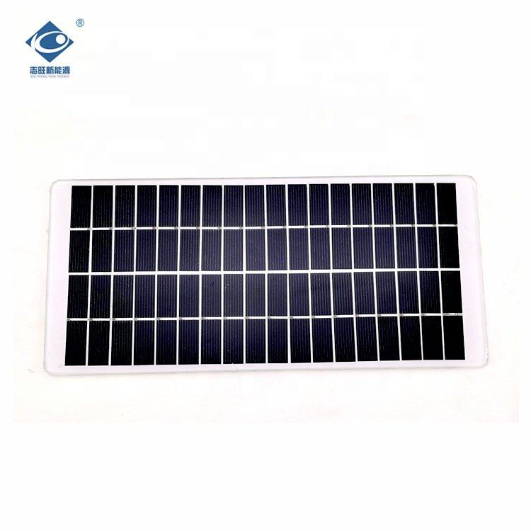 5.6W Portable Glass Solar Panel Charger ZW-255155-G Poly Glass Laminated Solar Panels 18V Transparent Glass Solar Panel