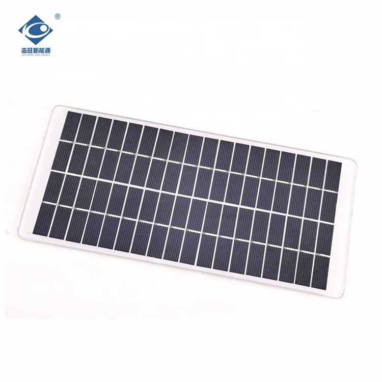 5.6W Portable Glass Solar Panel Charger ZW-255155-G Poly Glass Laminated Solar Panels 18V Transparent Glass Solar Panel