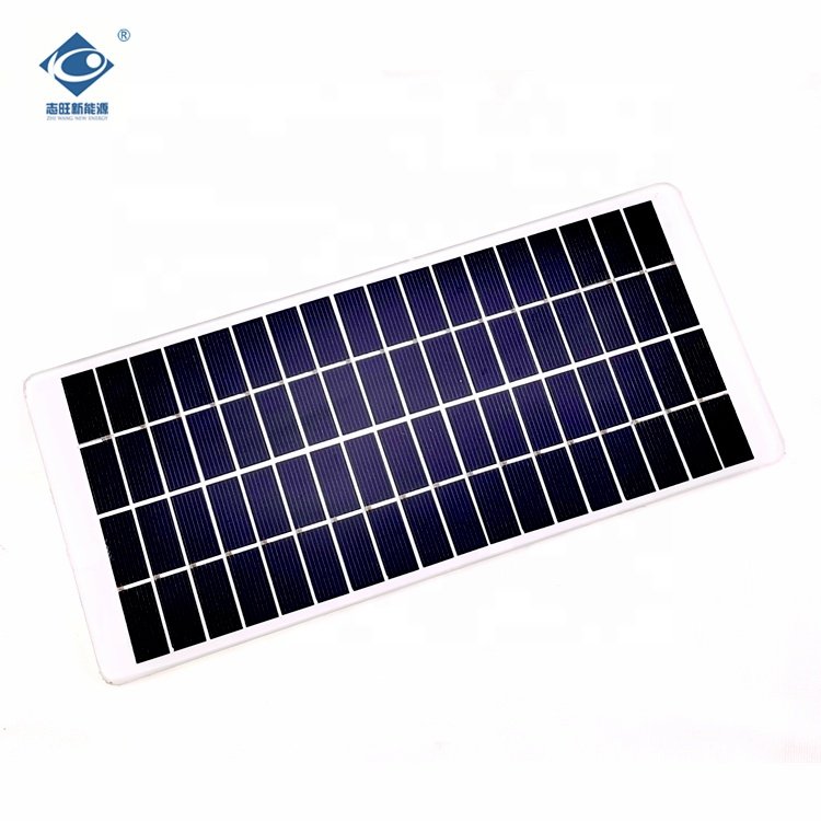 5.6W Portable Glass Solar Panel Charger ZW-255155-G Poly Glass Laminated Solar Panels 18V Transparent Glass Solar Panel