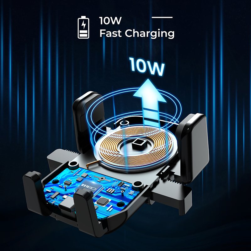 Factory Custom Universal One Touch Adjustable Feet Multiple Mounting Ways QC3.0 Fast Charging 10W Car Wireless Charger
