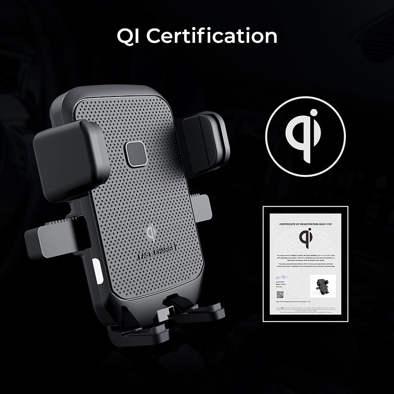 Factory Custom Universal One Touch Adjustable Feet Multiple Mounting Ways QC3.0 Fast Charging 10W Car Wireless Charger