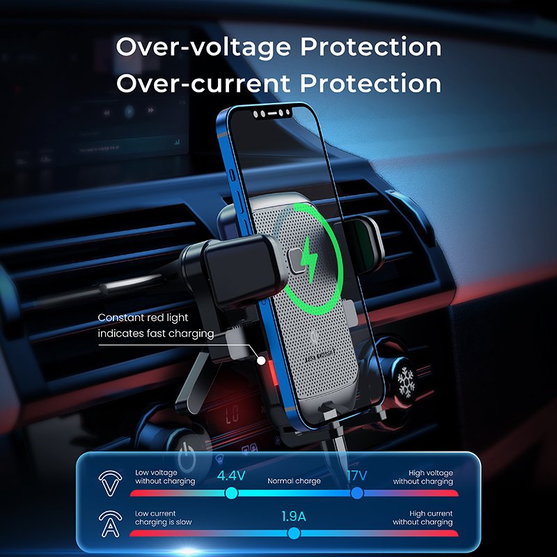 Factory Custom Universal One Touch Adjustable Feet Multiple Mounting Ways QC3.0 Fast Charging 10W Car Wireless Charger
