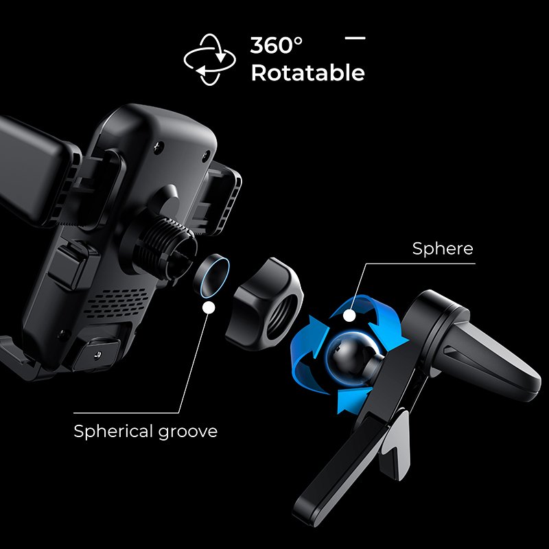 Factory Custom Universal One Touch Adjustable Feet Multiple Mounting Ways QC3.0 Fast Charging 10W Car Wireless Charger