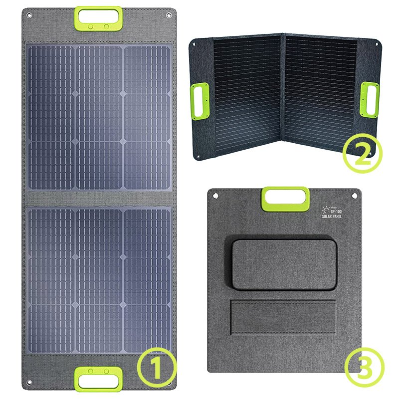 High Efficiency US Stock 100W PET ETFE Portable Foldable Solar Phone Charger camping Solar Panel For Outdoor Camping Hiking