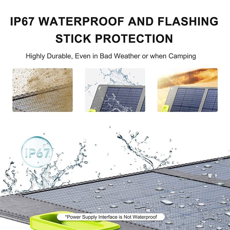High Efficiency US Stock 100W PET ETFE Portable Foldable Solar Phone Charger camping Solar Panel For Outdoor Camping Hiking