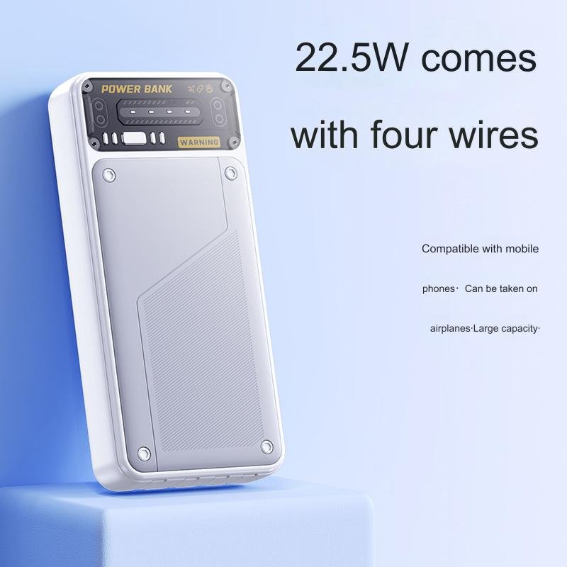 HDL ultra slim 20000mah power bank transparent portable mobile charger power banks high capacity Powerbank for iphone