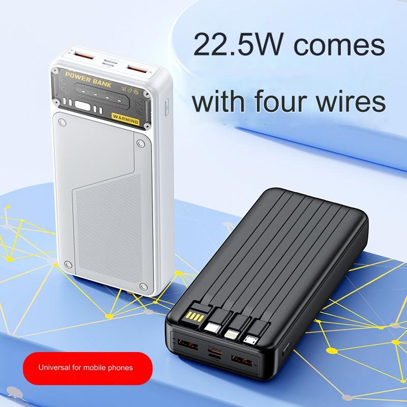 HDL ultra slim 20000mah power bank transparent portable mobile charger power banks high capacity Powerbank for iphone