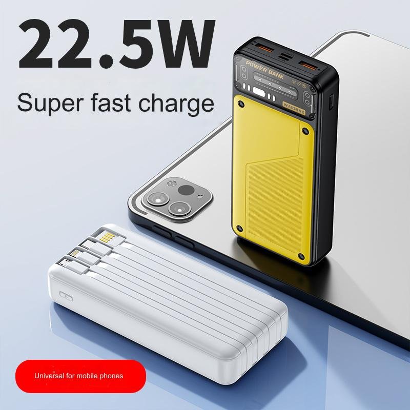HDL ultra slim 20000mah power bank transparent portable mobile charger power banks high capacity Powerbank for iphone