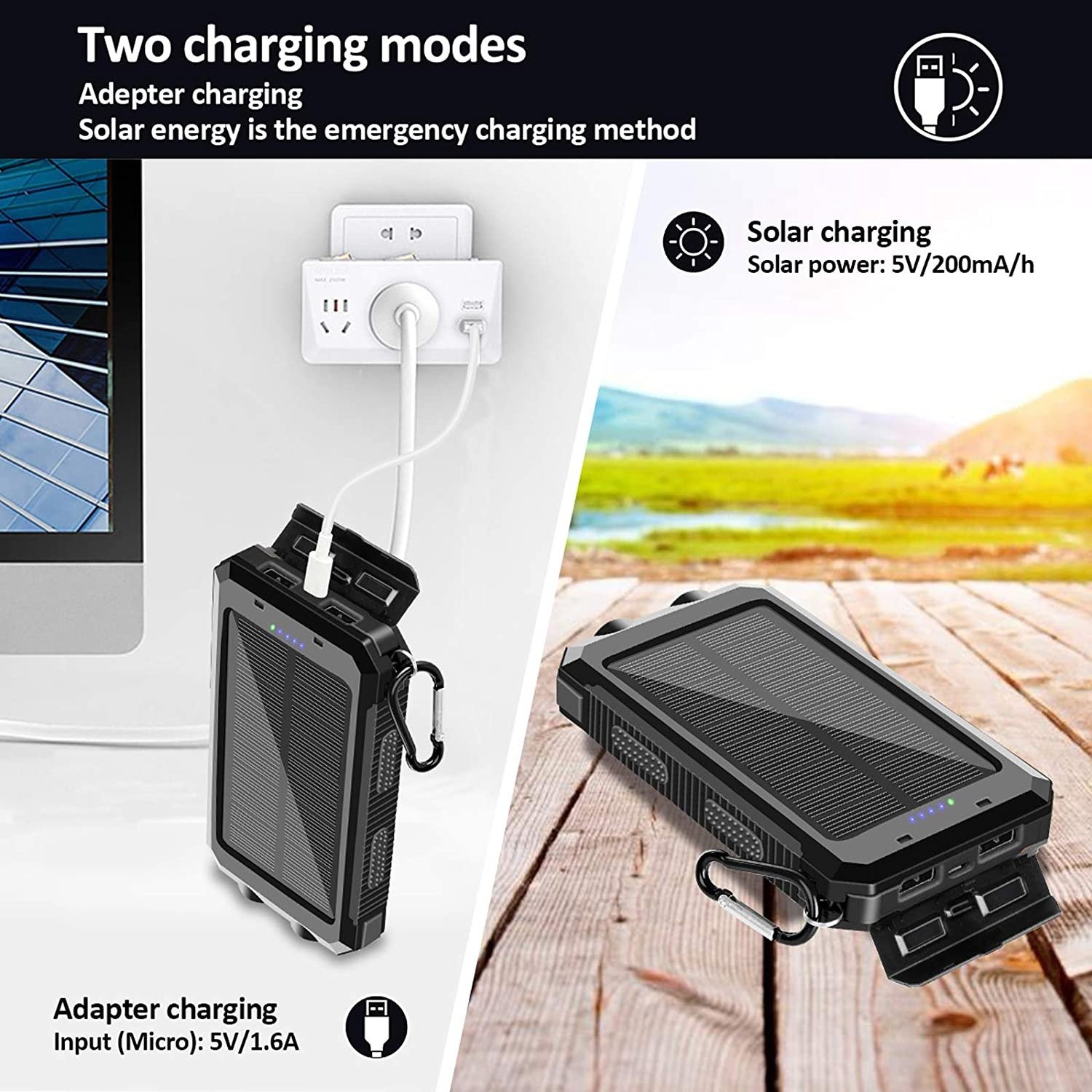 2021 NEW Outdoor Solar Chargers For Phone Charger Station Solar Power Bank Solar Dual USB Portable Solar Powerbans Power Supply