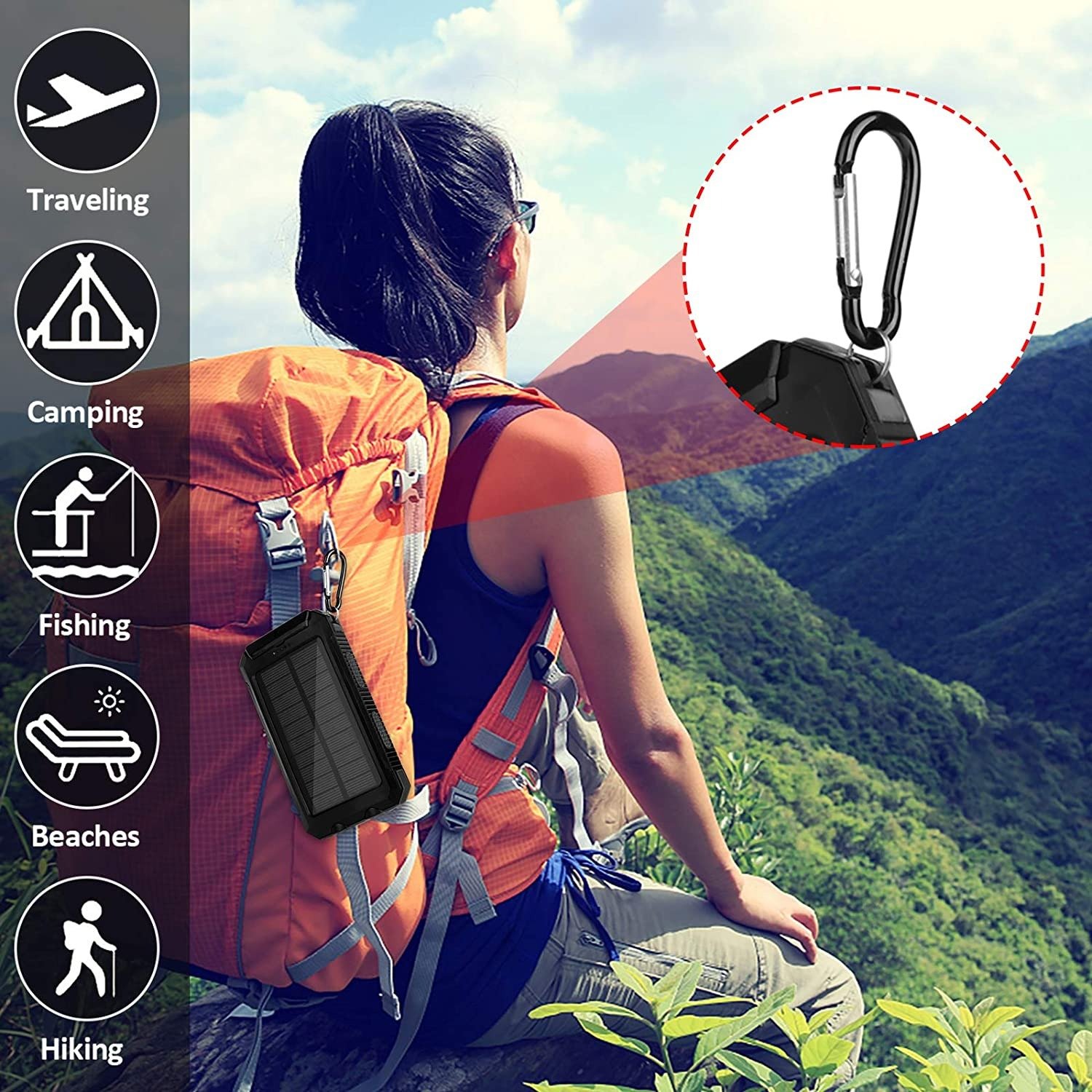 2021 NEW Outdoor Solar Chargers For Phone Charger Station Solar Power Bank Solar Dual USB Portable Solar Powerbans Power Supply