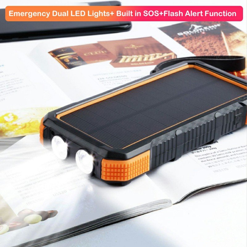 High Capacity Portable Solar Power Bank 20000mAh Outdoor LED Light PD18W Fast Charging Wireless Solar Charger Solar Power Bank
