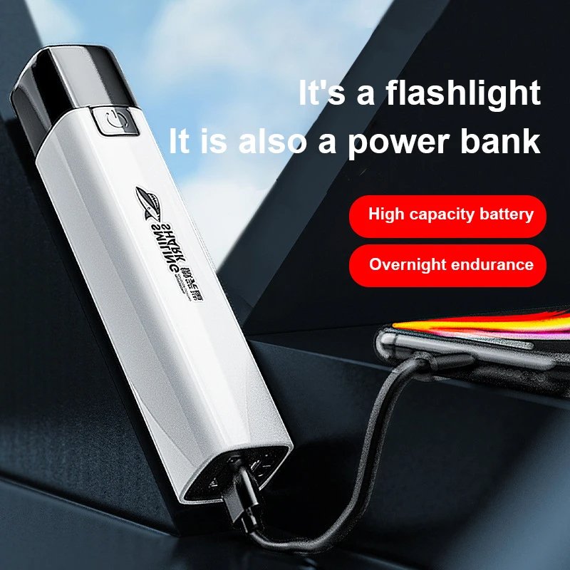 Trending 2024 New Electronic Gadgets Mini Pocket Torch Portable Power Station for iphone Charger USB LED Flashlight Power Bank