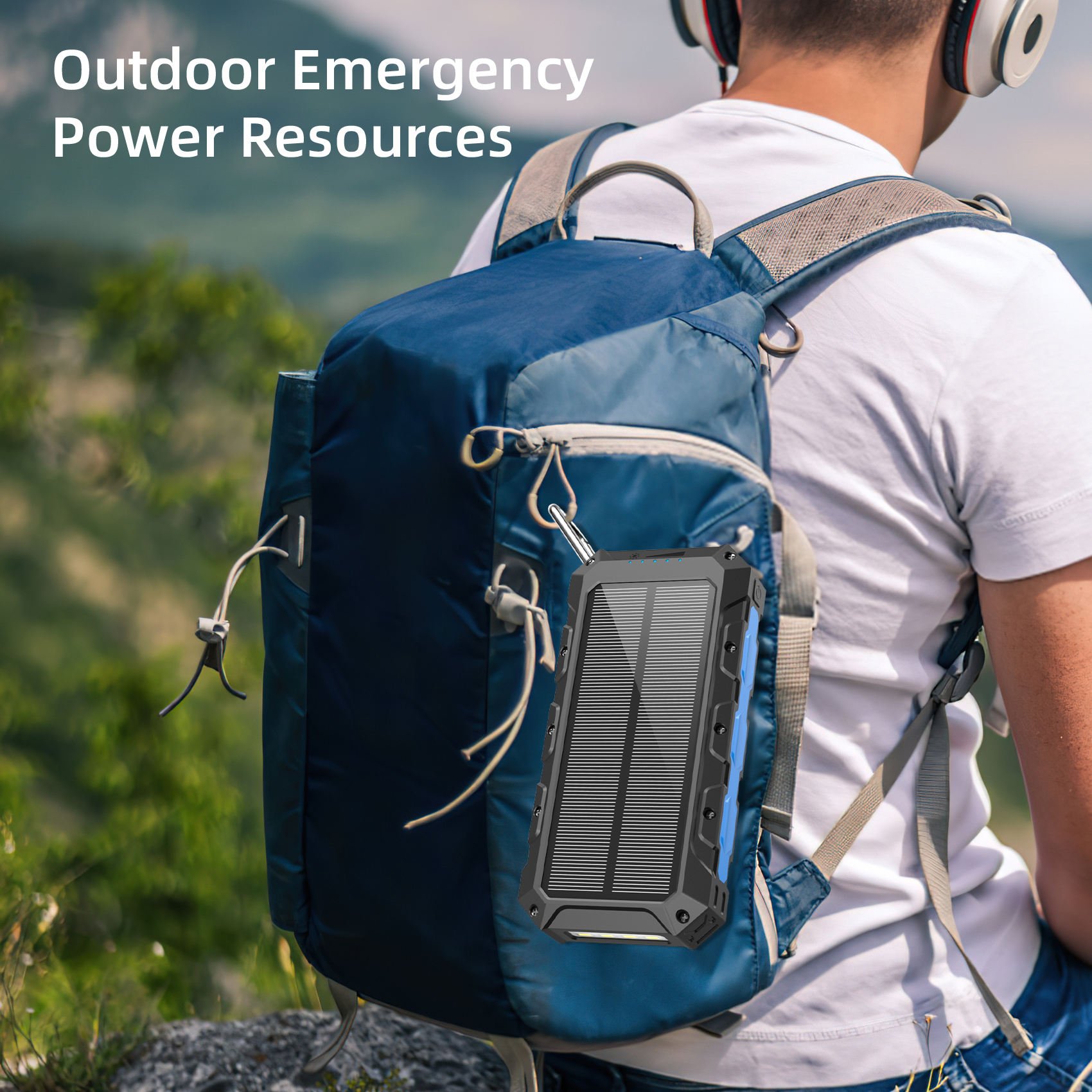 Built in cable power bank 30000mah Solar charger wireless pd fast charging Portable Solar Charging Waterproof Power Bank