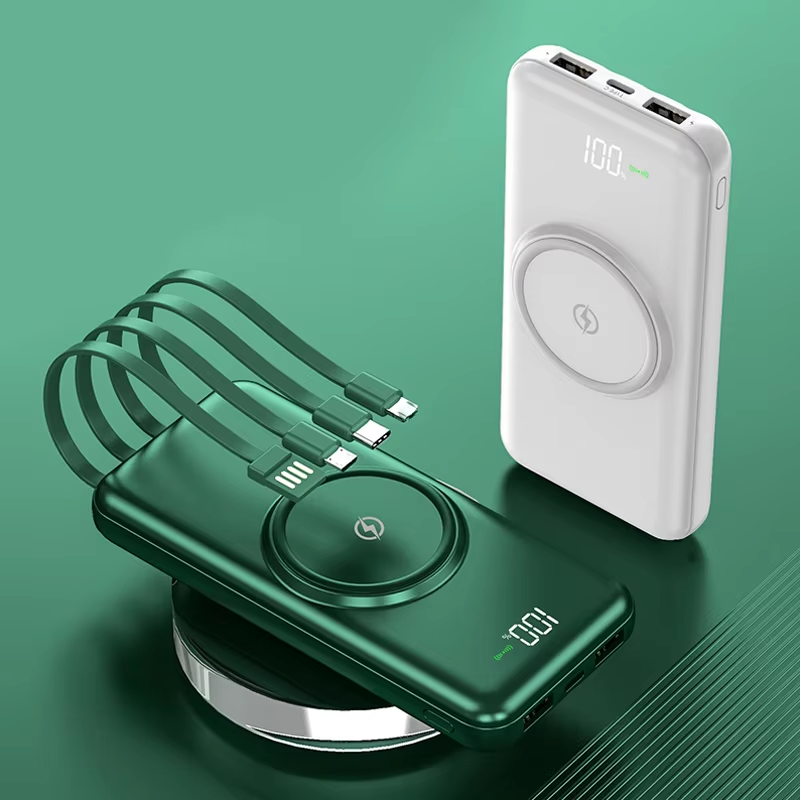 Built in Cable Fast Quick Charge 20000Mah Power Banks Mobile Phone Portable Powerbank 10000Mah Charger Wireless Power Bank