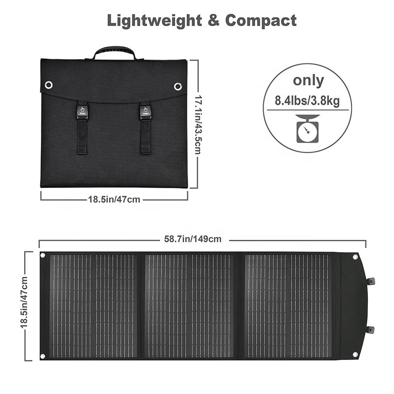 Portable solar energy mobile charger 60W 70W 80w 100w 120w flexible solar panels for battery