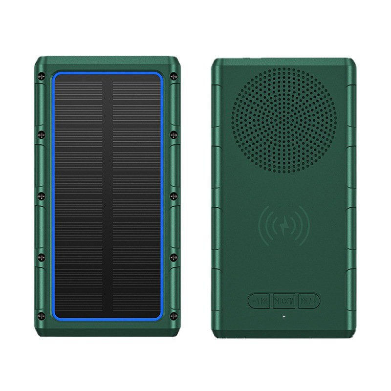 Wireless Power Bank 10000 Mah High Capacity 10w Mobile Phone Solar PowerBank with Led Flashlight Outdoor Emergency