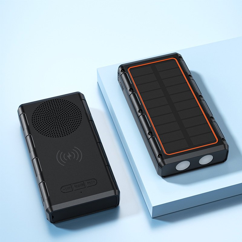Wireless Power Bank 10000 Mah High Capacity 10w Mobile Phone Solar PowerBank with Led Flashlight Outdoor Emergency