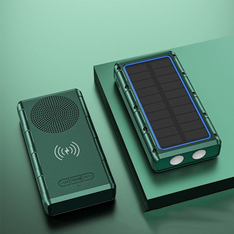 Wireless Power Bank 10000 Mah High Capacity 10w Mobile Phone Solar PowerBank with Led Flashlight Outdoor Emergency