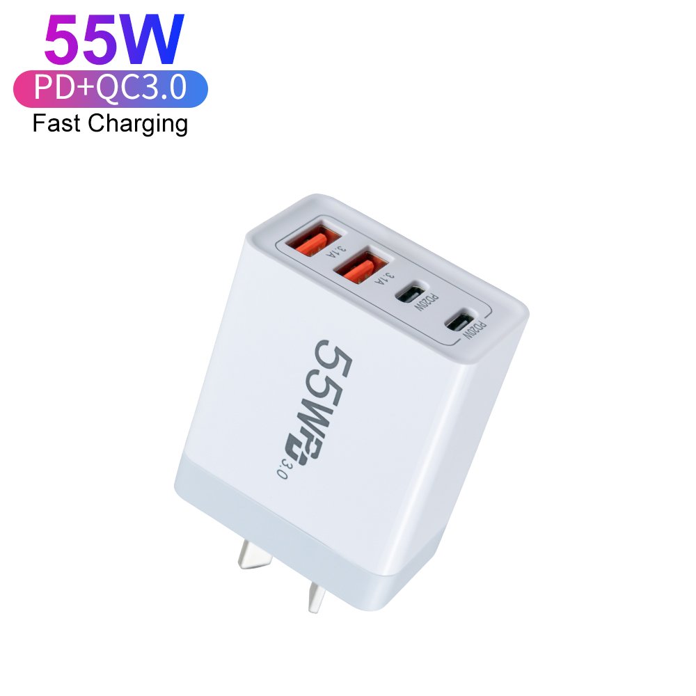 AU Plug 55W Type C Multi Port Super Fast Charging Power Charger Adapter For Mobile Phone 20W PD Portable Charger