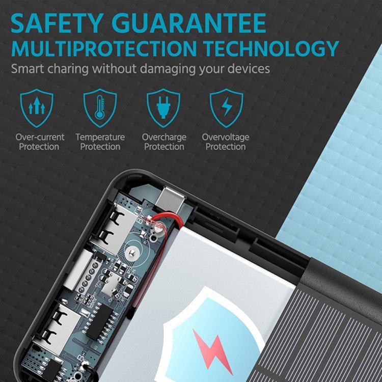 30000mAh Outdoor Waterproof Battery bank With LED light Solar Panel Power Bank Phone Case