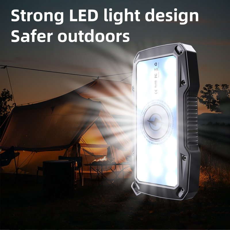 Portable Solar LED Camping Light 10000mAh Charger with Sensitive Motion Sensor Ideal for Camping BBQ and Parties