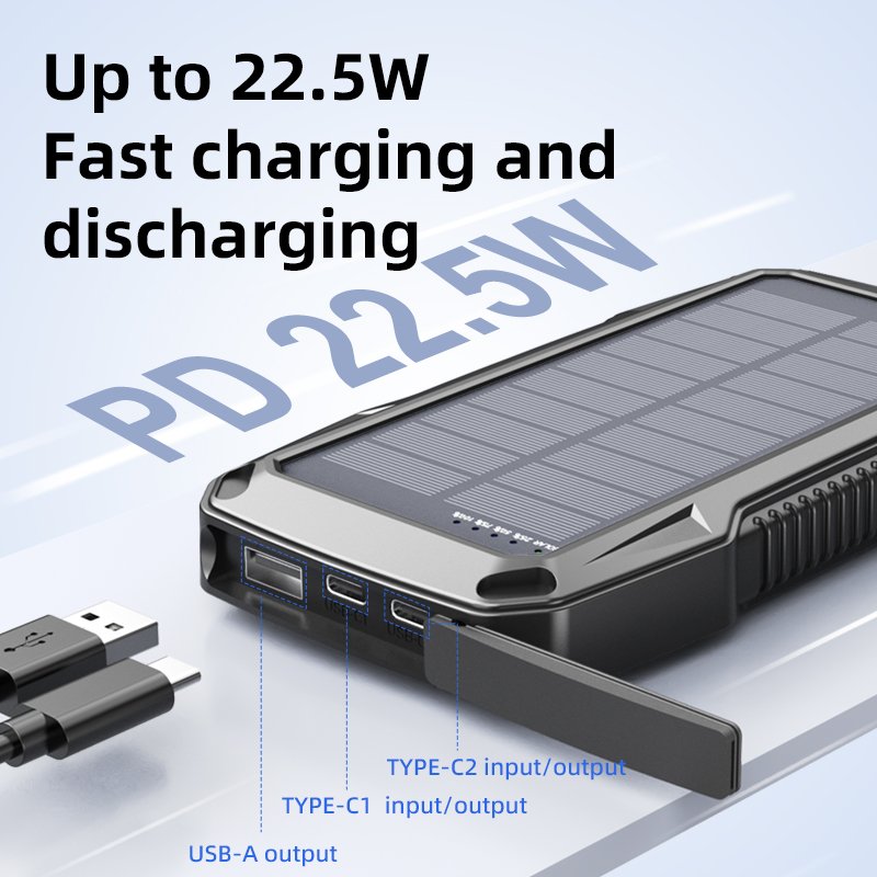 Portable Solar LED Camping Light 10000mAh Charger with Sensitive Motion Sensor Ideal for Camping BBQ and Parties