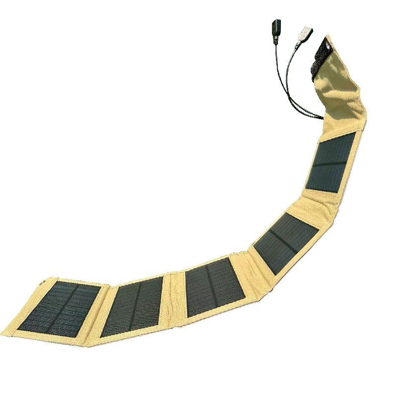 2USB Portable Waterproof Plate Solar Folding Panel For Cell Phone Power Bank Battery Charger Outdoor Tourism Fishing Khaki