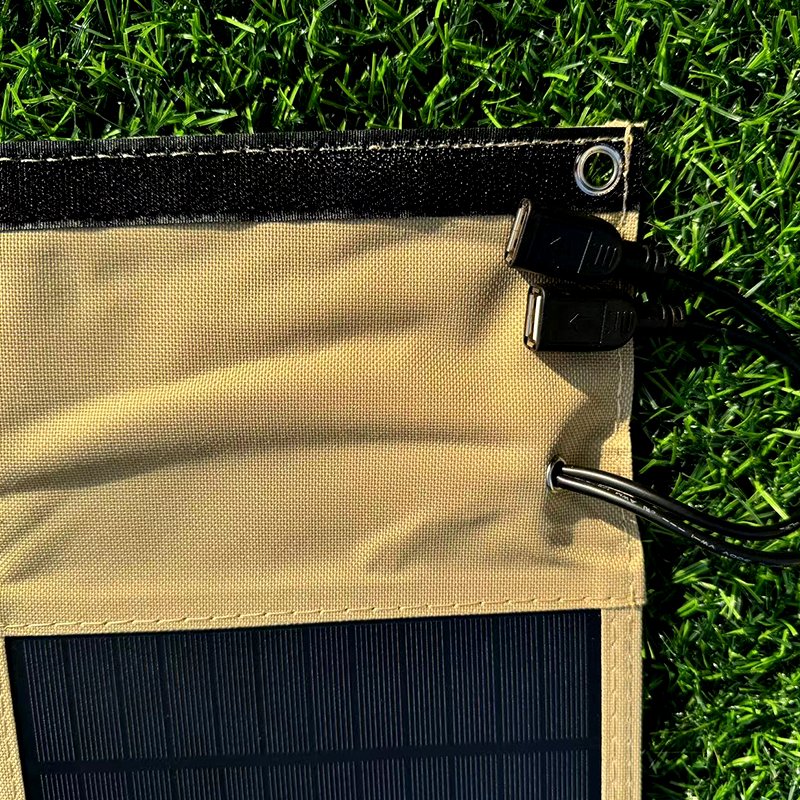 2USB Portable Waterproof Plate Solar Folding Panel For Cell Phone Power Bank Battery Charger Outdoor Tourism Fishing Khaki