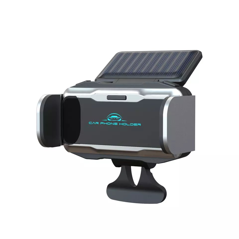 2024 Nice Price Universal Electric Rotating Portable Mobile Car Wireless Charger Solar phone holder Stand