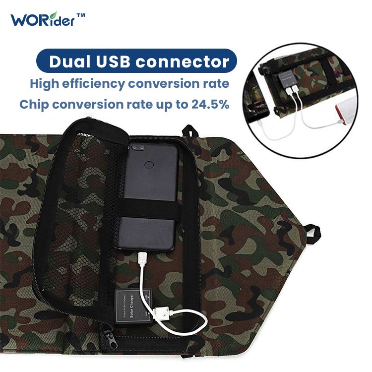 Outdoor lightweight 24w 30w folding foldable solar charger portable solar panel