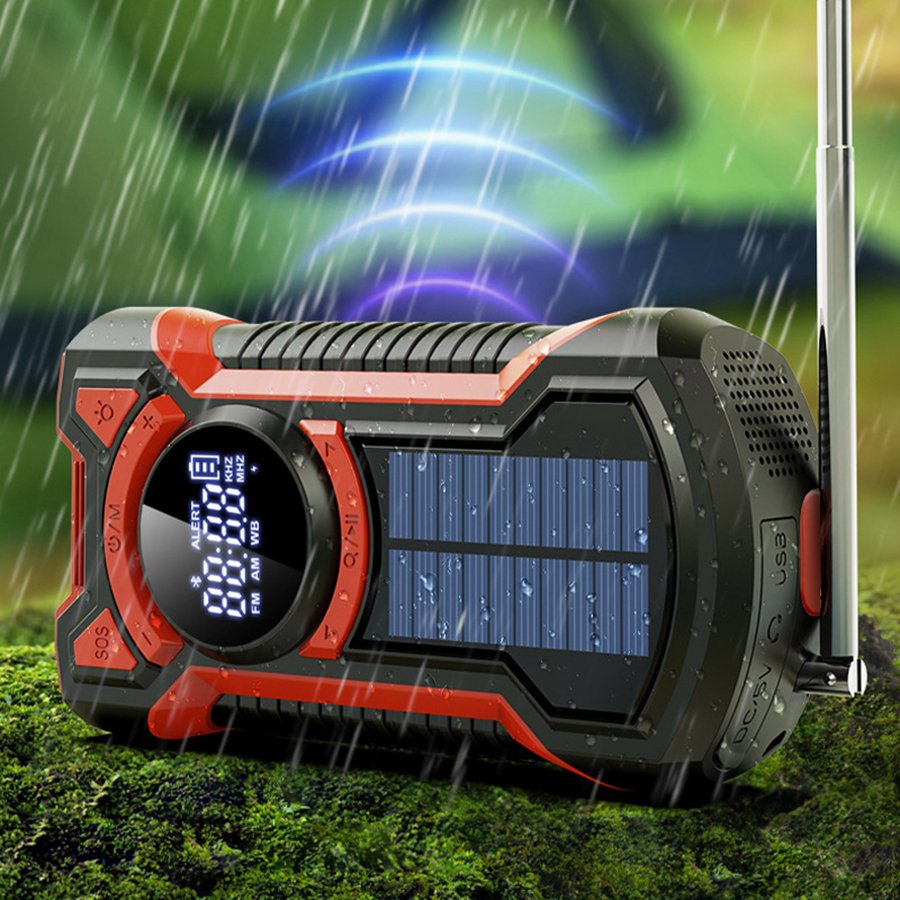 Outdoor Flashlight Generator Solar Charging Emergency Disaster Prevention Radio Multi-functional Waterproof Power Bank