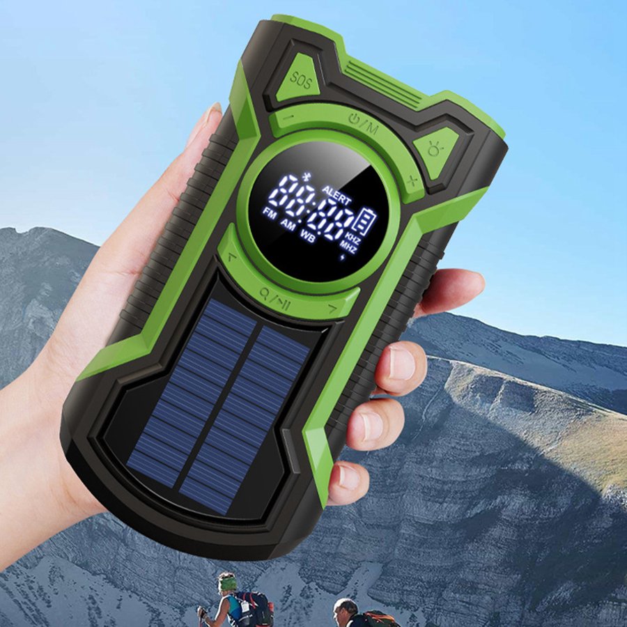 Outdoor Flashlight Generator Solar Charging Emergency Disaster Prevention Radio Multi-functional Waterproof Power Bank
