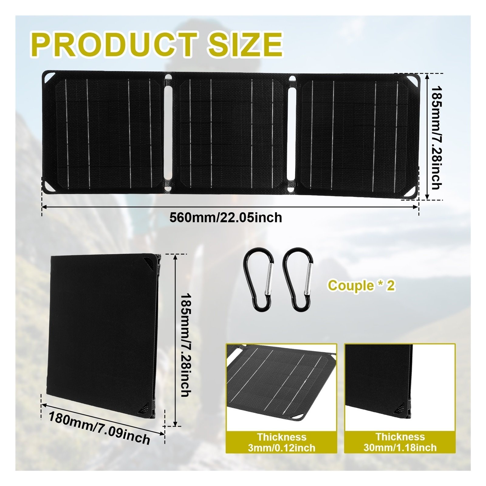 Senhuo Portable Solar 21W 2A IP68 Waterproof Foldable Panel Charger With 5V/9V/12V USB A And Type C Outputs For Outdoor Use