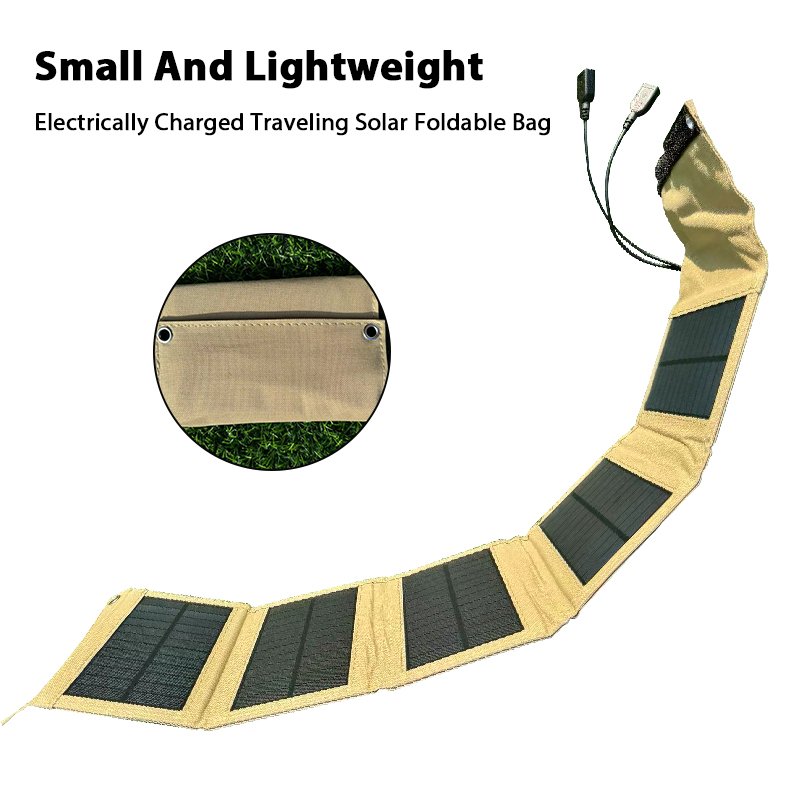 Outdoor Hiking Fishing Solar Panel 5V 20W Waterproof USB Battery Charger Portable Power Bank for Tourist Cells Phone Camping