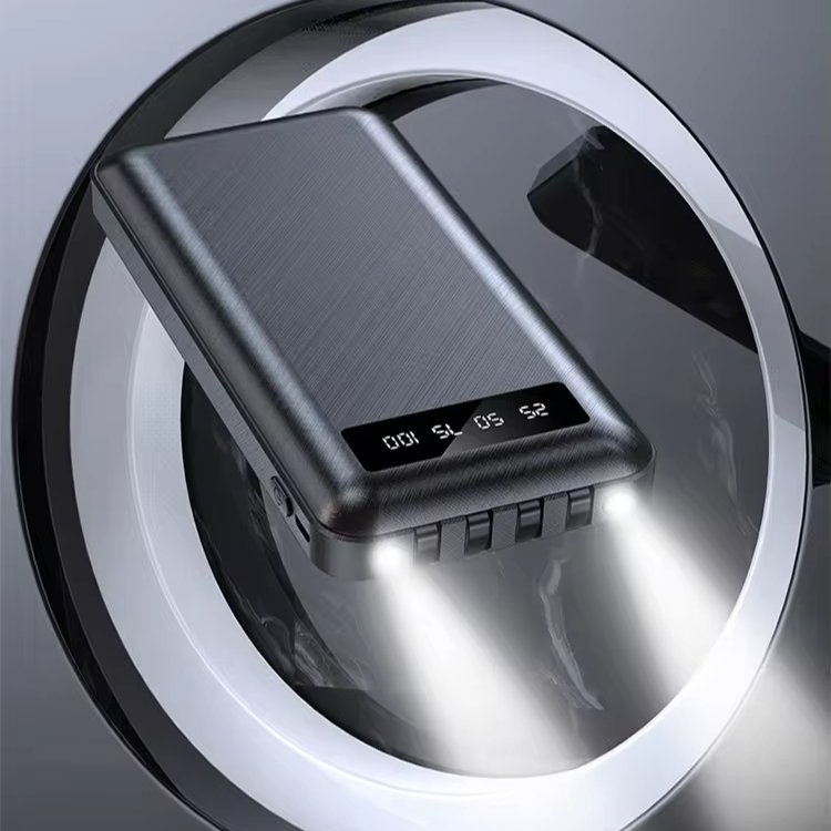 Hot Selling Products Portable Large Capacity Charging Bank Built-In Four Cable Power Bank For Phone 10000mah