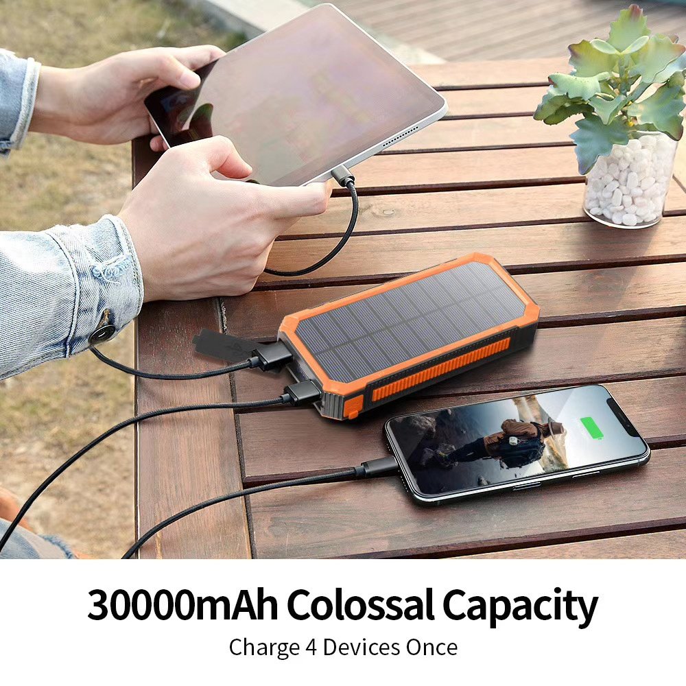 Best Bettery Life Can Charge 5 Device Solar Energy Powered Backpack PD20W 10W Solar Usb Cell Phone Power Bank Charge