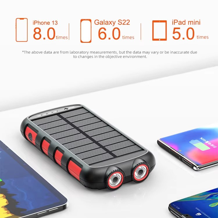 20000mah Solar Power Bank Waterproof Solar Charger Mini Power Bank 18W Universal Solar Usb Plug for Universal Smart Phone