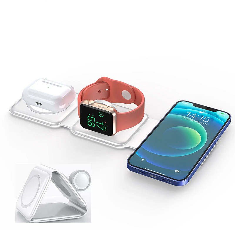 3 in 1 Foldable Wireless Charger Magnetic Fast Wireless Charging Pad Compatible For iPhone 14/Max/13 Apple Watch AirPods Pro
