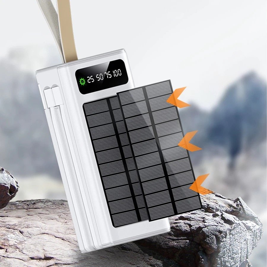 Real capacity 50000mah large battery power bank portable mobile solar storage Emergency phone power bank for hua wei xiao mi